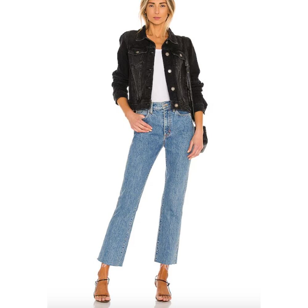 Free People We the Free Rumors Black Denim Jacket Sz. S - Picture 13 of 13